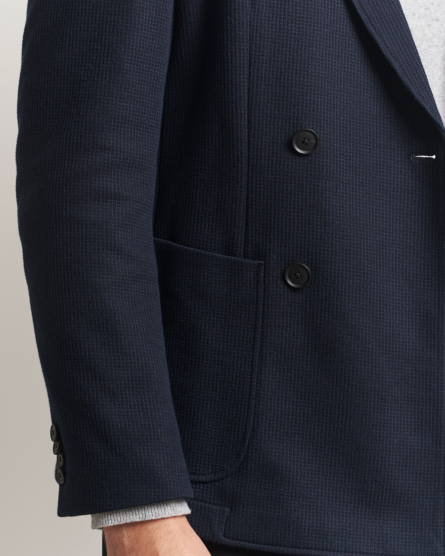 Herren | Sakkos | BOSS BLACK | Hanry Jersey Double Breasted Blazer Dark Blue