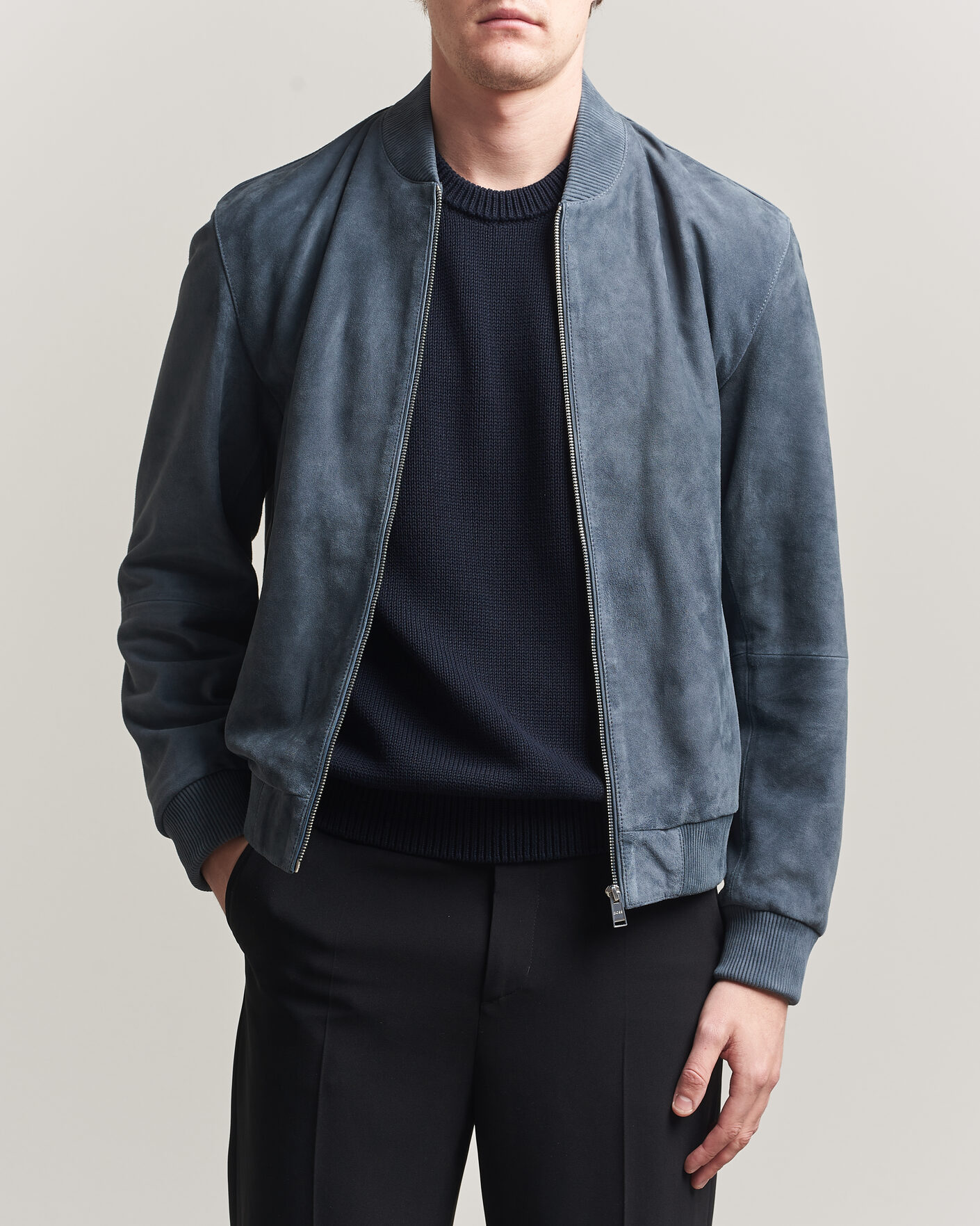 Herren | Jacken | BOSS BLACK | Muller Suede Jacket Open Blue