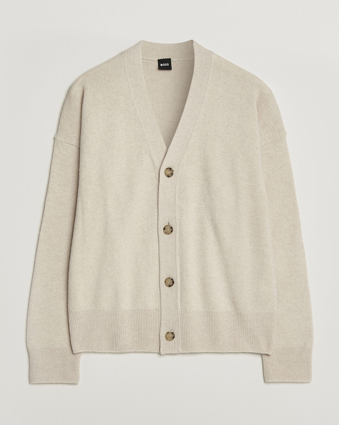 Herren | Pullover | BOSS BLACK | Ucone Wool Knitted Cardigan Open White