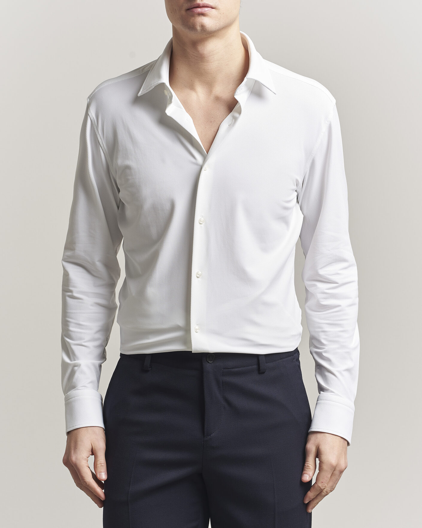 Herren | Hemden | BOSS BLACK | Hank Structured Jersey Shirt White