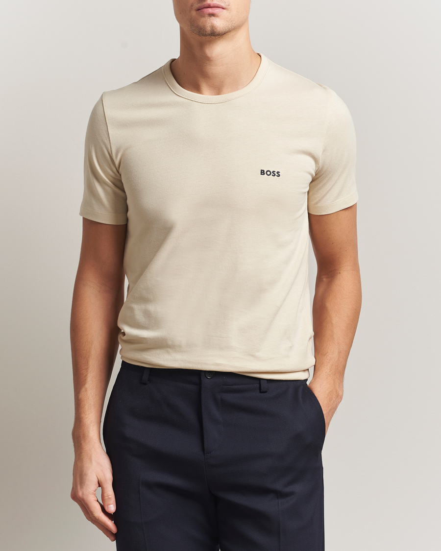 Herren | T-Shirts | BOSS BLACK | 3-Pack Crew Neck T-Shirt Beige/Navy/Black