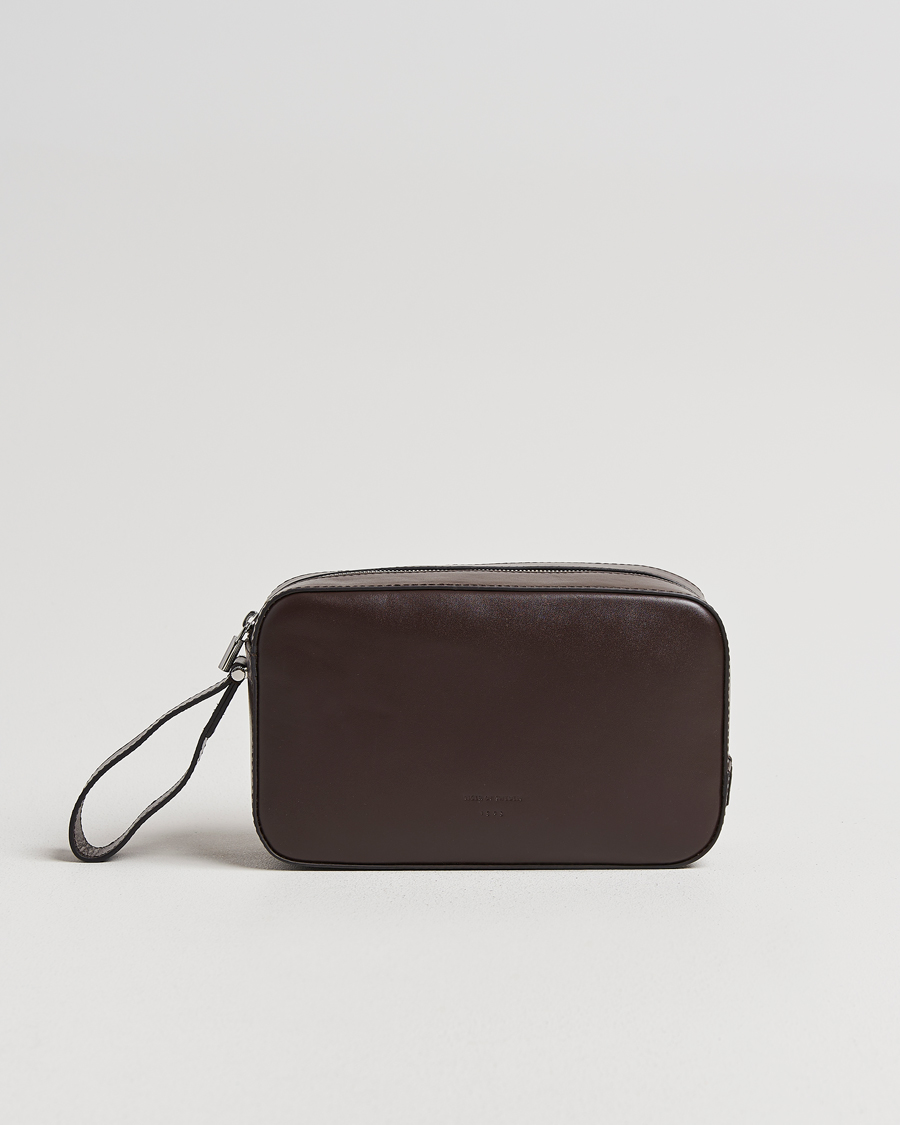 Herren | Taschen | Tiger of Sweden | Balnea Smooth Leather Washbag Dark Brown