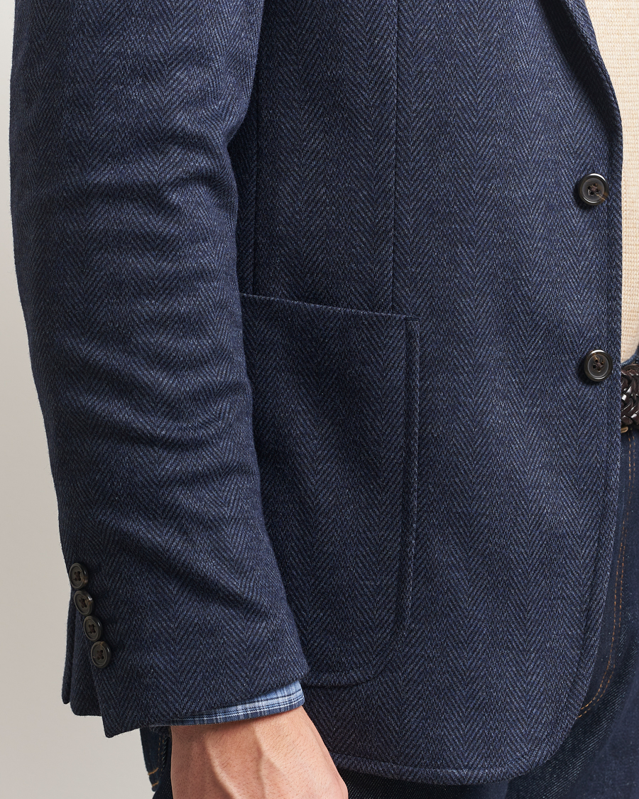 Herren | Sakkos | Polo Ralph Lauren | Herringbone Single Breasted Sportcoat Navy Multi