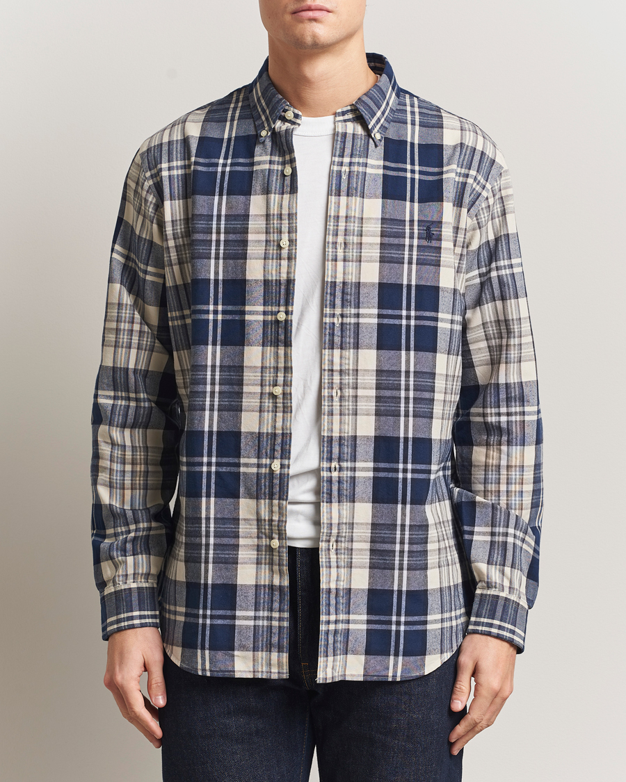 Herren | Hemden | Polo Ralph Lauren | Custom Fit Checked Shirt White/Navy Multi
