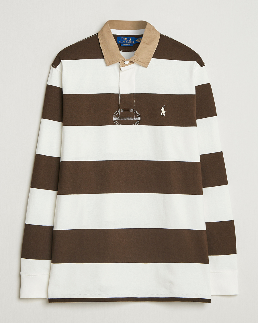 Herren | Pullover | Polo Ralph Lauren | Long Sleeve Rugby Sweater Dark Brown/Cream