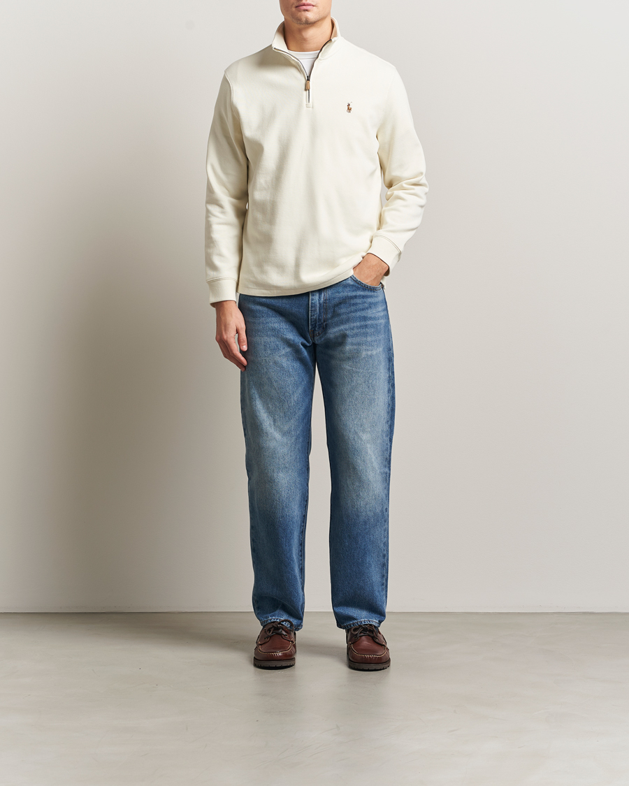 Herren | Pullover | Polo Ralph Lauren | Double Knitted Half Zip Parchment Cream