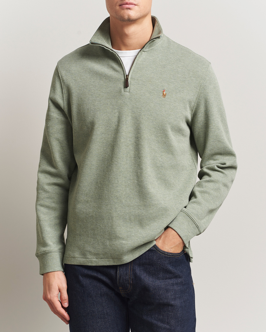 Herren | Pullover | Polo Ralph Lauren | Double Knitted Half Zip Greenery Heather