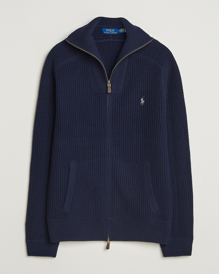 Herren | Pullover | Polo Ralph Lauren | Cotton/Wool Full Zip Hunter Navy