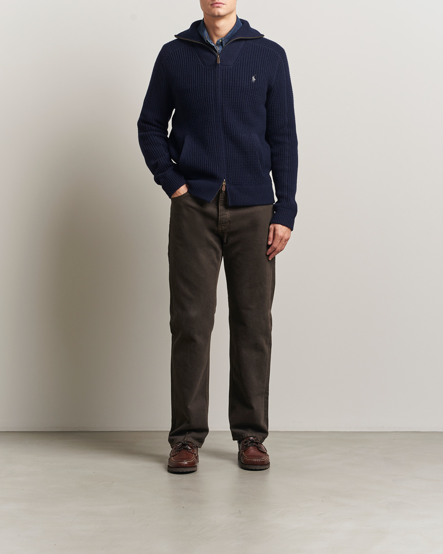 Herren | Pullover | Polo Ralph Lauren | Cotton/Wool Full Zip Hunter Navy
