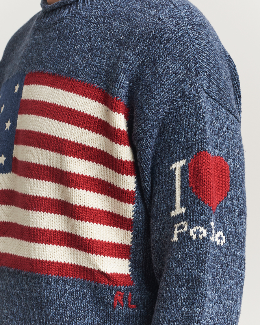 Herren | Pullover | Polo Ralph Lauren | Cotton Flag Sweater Blue Marl