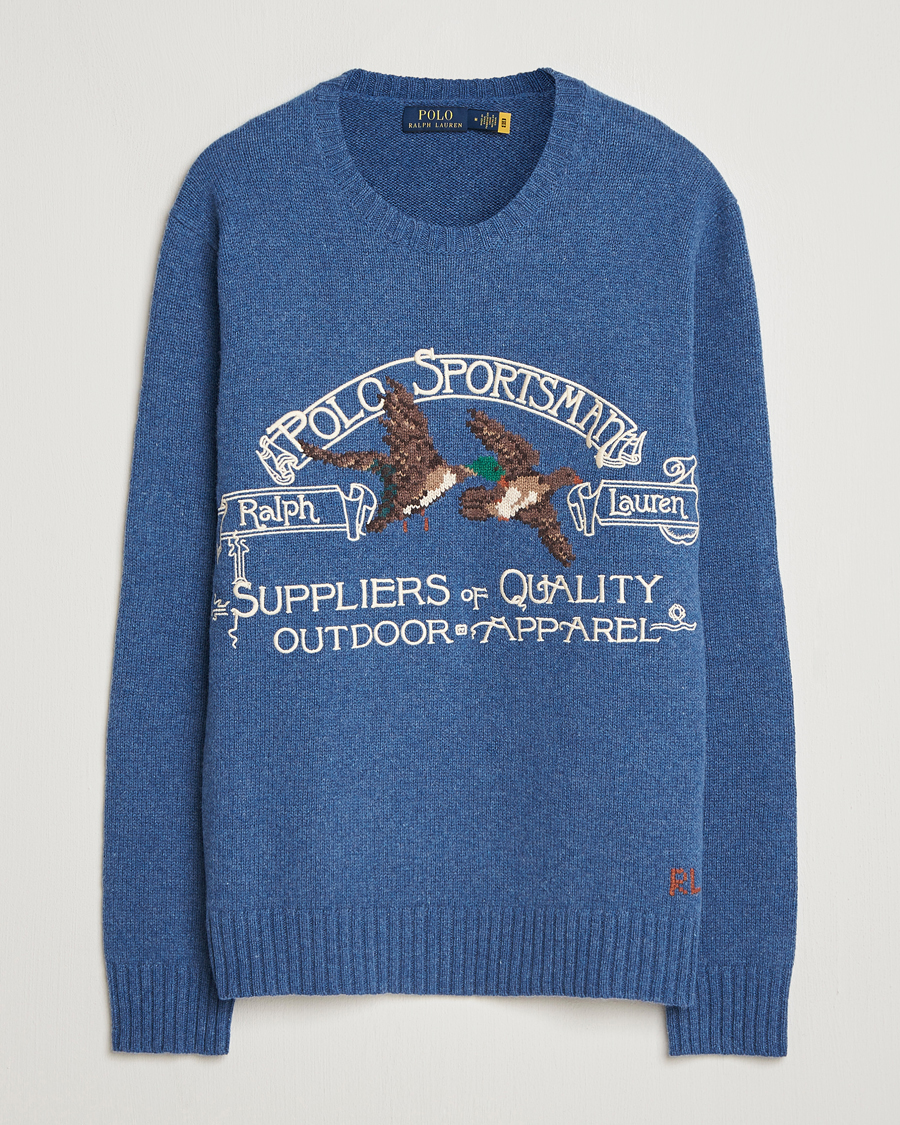 Herren | Pullover | Polo Ralph Lauren | Cotton/Wool Printed Sweater Blue Multi