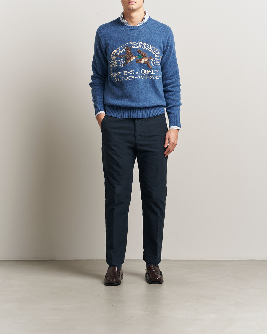 Herren | Pullover | Polo Ralph Lauren | Cotton/Wool Printed Sweater Blue Multi