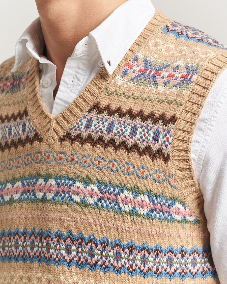Herren | Pullover | Polo Ralph Lauren | Cotton Wool Long Sleeve Sweater Tan Multi