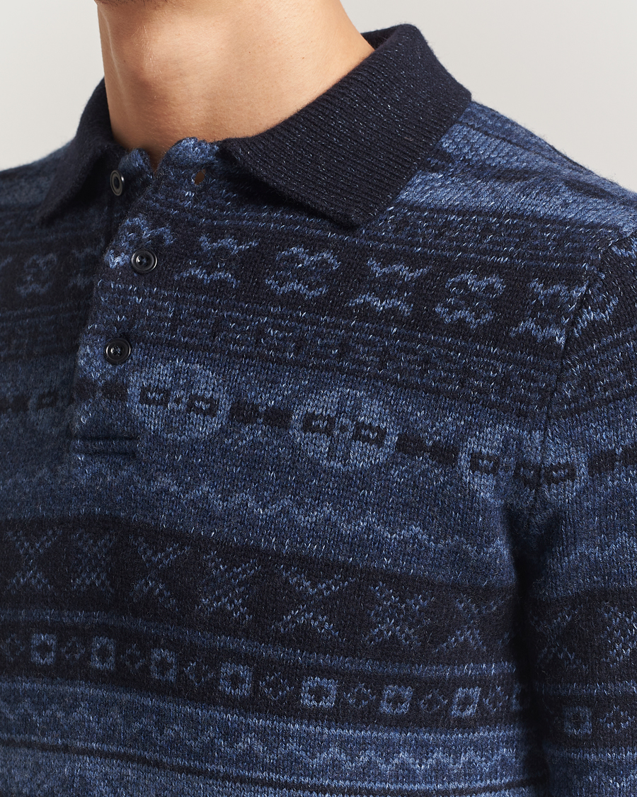 Herren | Pullover | Polo Ralph Lauren | Wool/Linen Blend Long Sleeve Sweater Navy Multi
