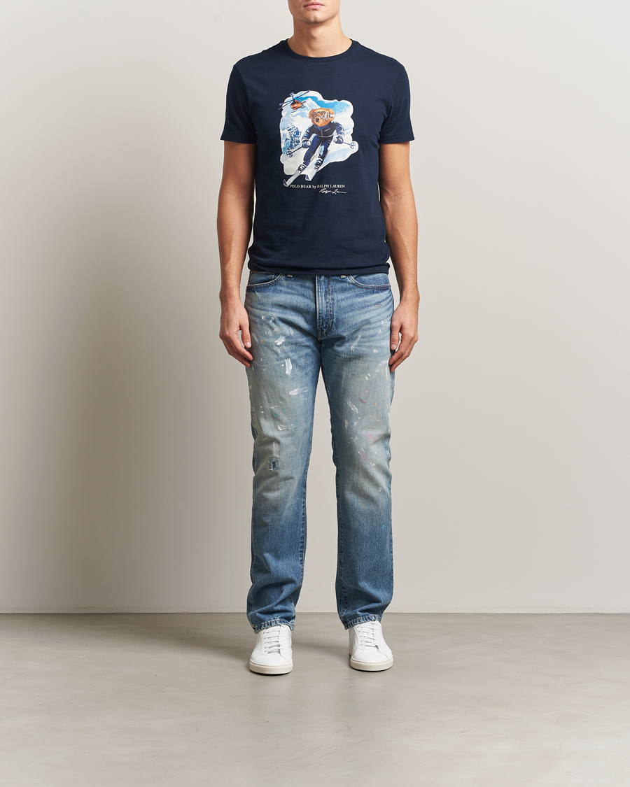 Herren | T-Shirts | Polo Ralph Lauren | Printed Bear T-Shirt Worth Navy
