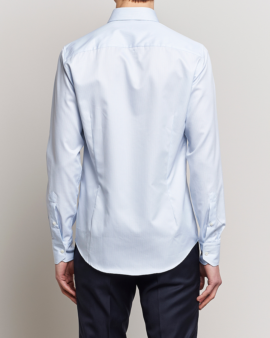 Herren | Hemden | Stenströms | Superslim Cotton Twill Striped Shirt Blue/White