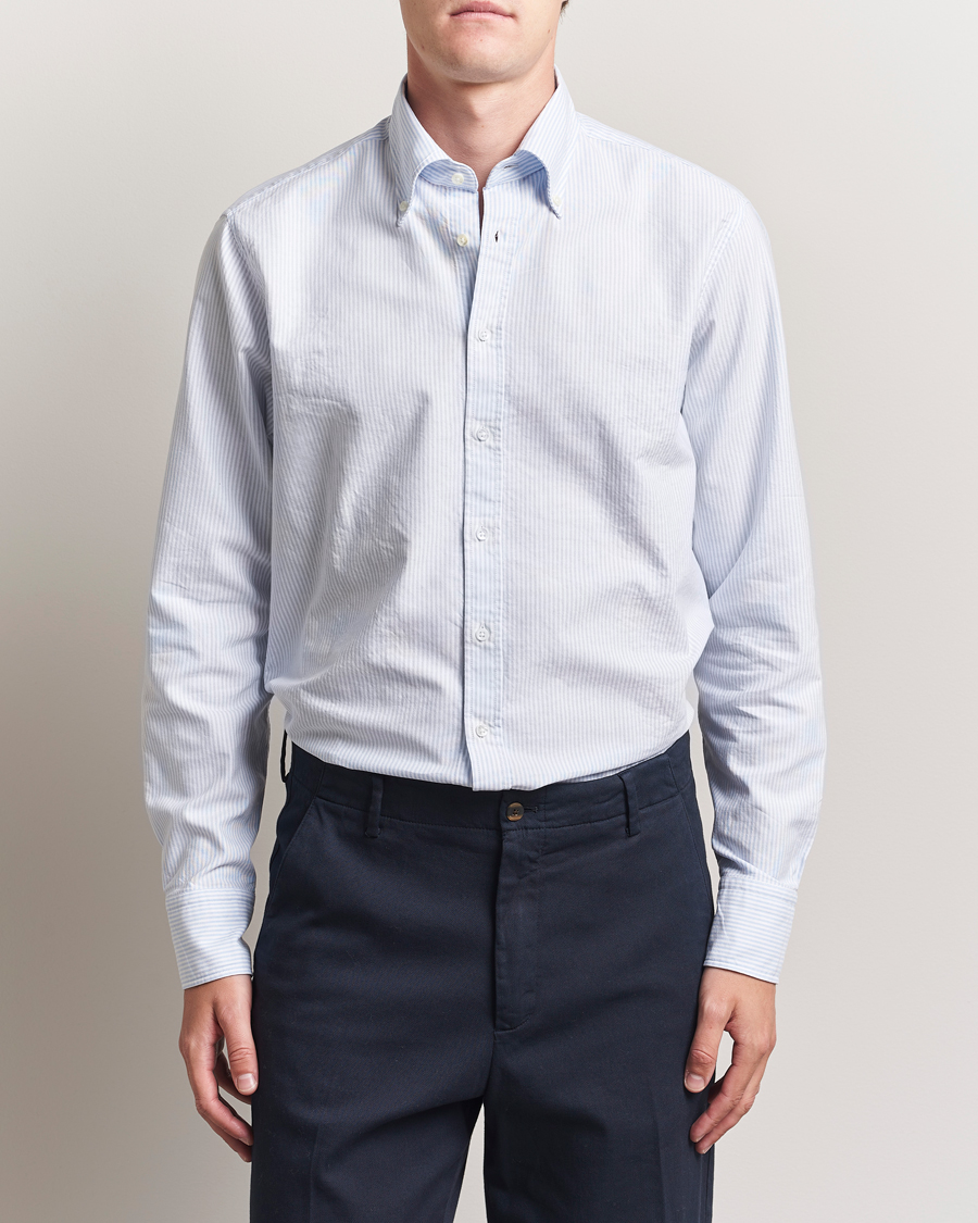 Herren | Hemden | Stenströms | Regular Fit Oxford Shirt Blue/White