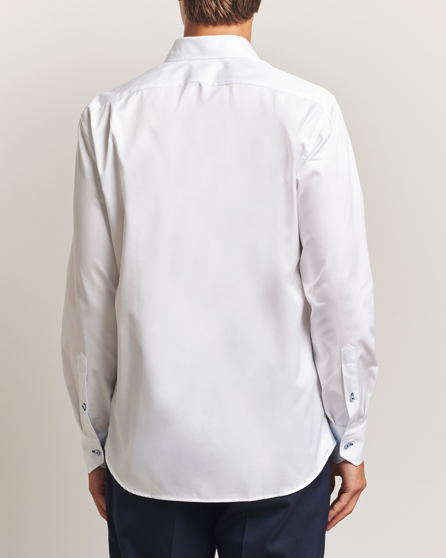 Herren | Hemden | Stenströms | Regular Fit Contrast Cut Away Shirt White