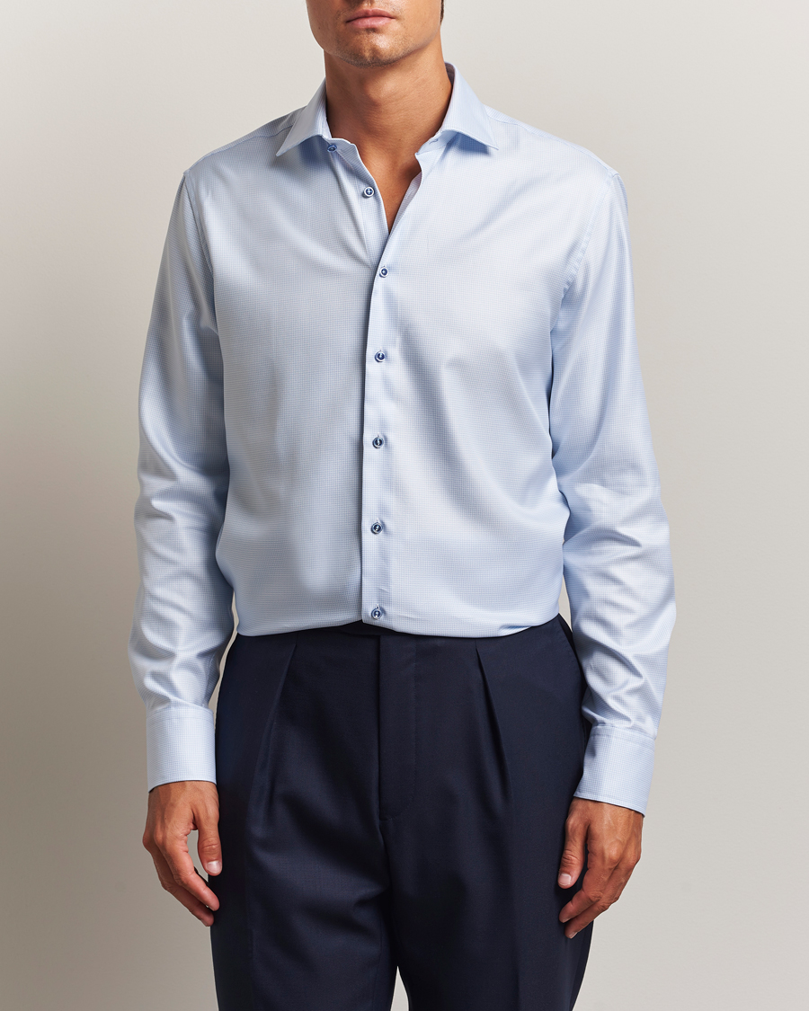 Herren | Hemden | Stenströms | Regular Fit Contrast Shirt Light Blue