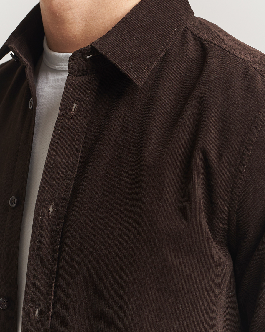 Herren | Hemden | Samsøe Samsøe | Liam Baby Cord Shirt Black Coffee