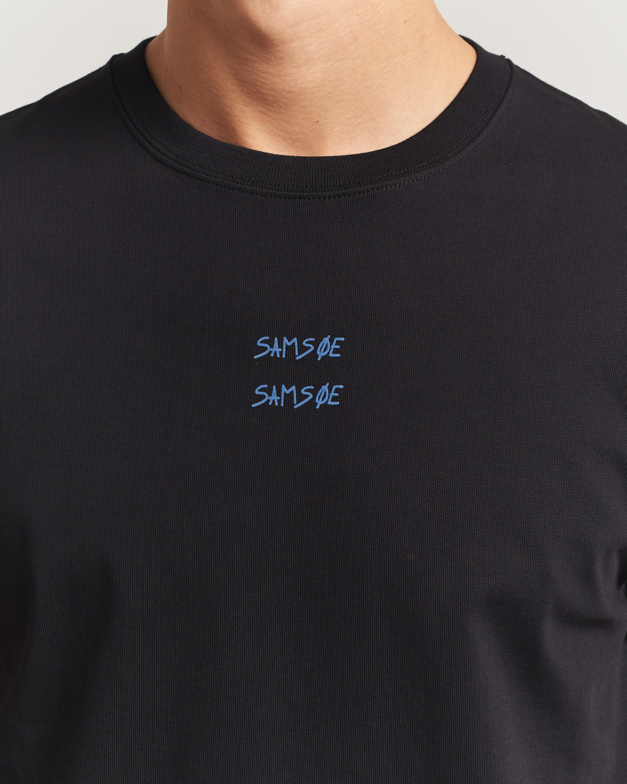 Herren | T-Shirts | Samsøe Samsøe | Cards Printed Crew Neck T-Shirt Black