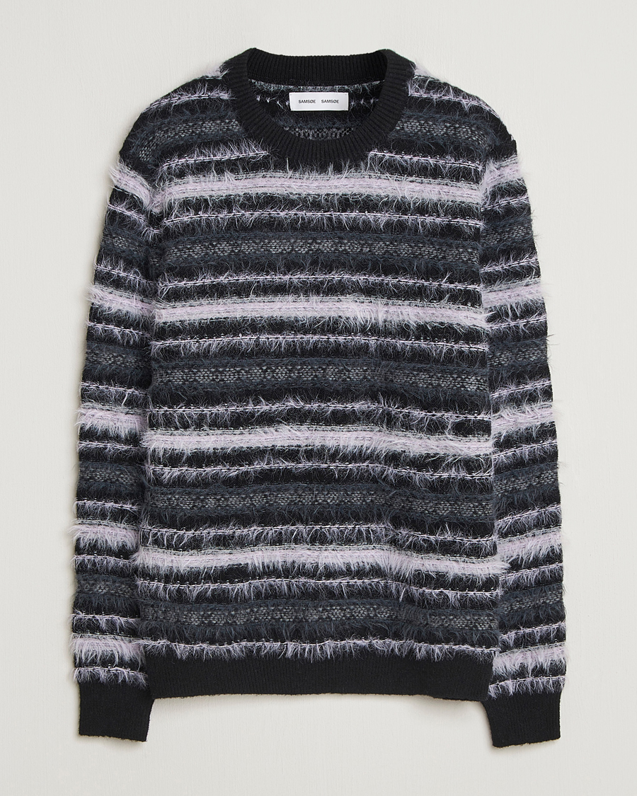 Herren | Pullover | Samsøe Samsøe | Finnley Striped Knitted Sweater Black Multi