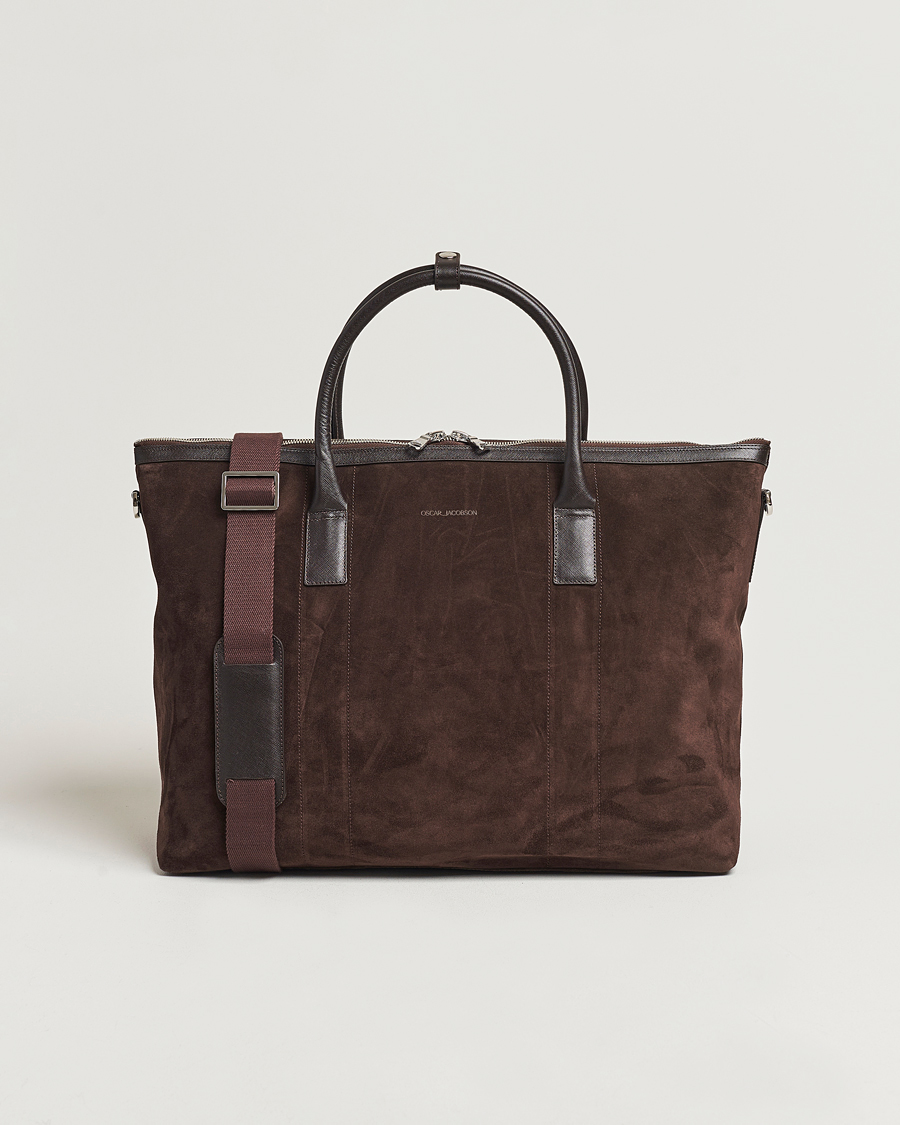 Herren | Taschen | Oscar Jacobson | Weekend Bag Soft Leather Chocolate Brown