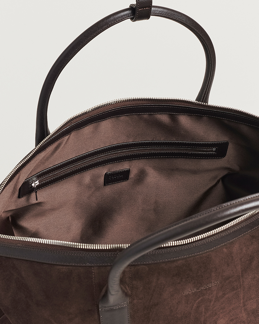 Herren | Taschen | Oscar Jacobson | Weekend Bag Soft Leather Chocolate Brown