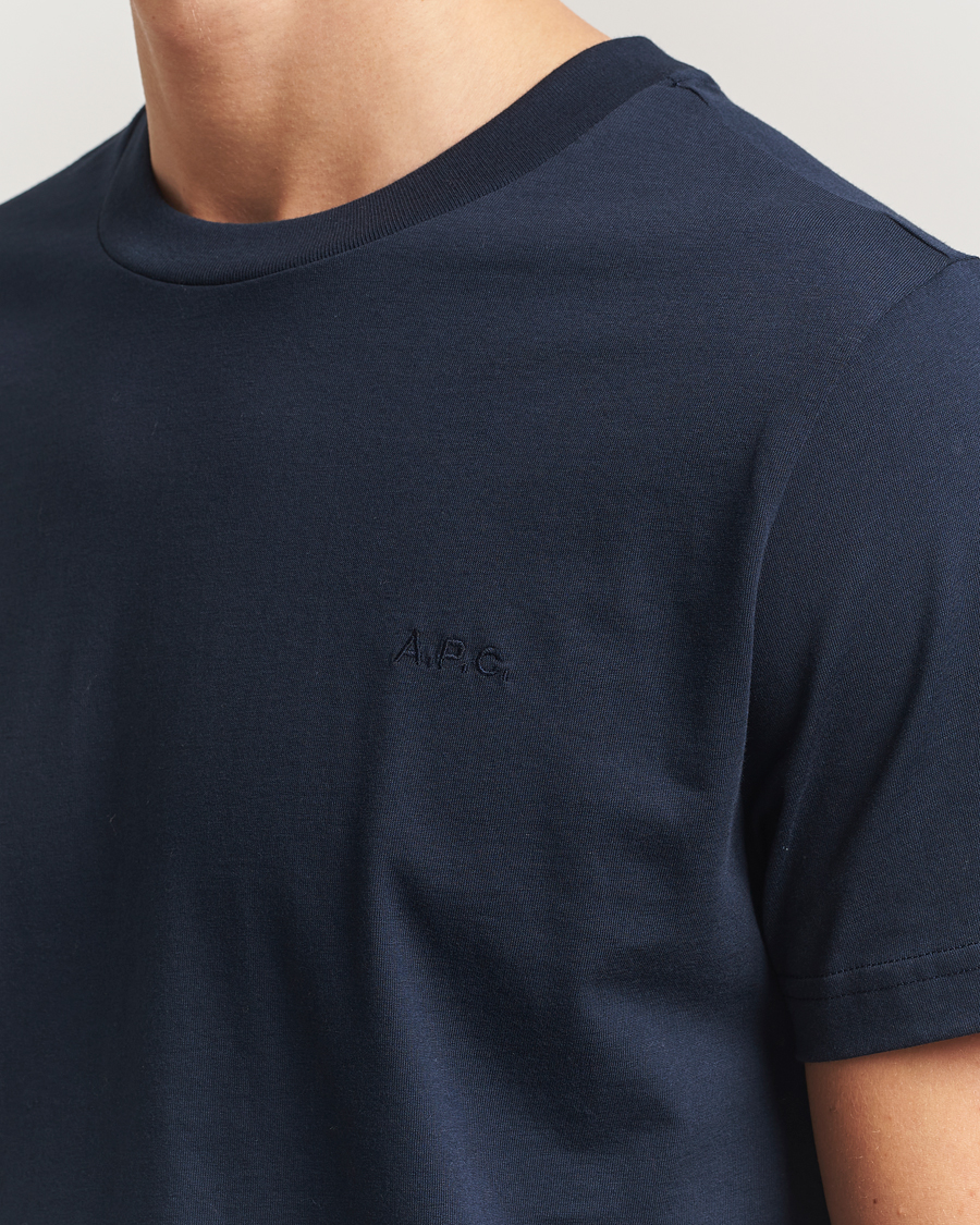 Herren | T-Shirts | A.P.C. | Embroidered APC T-Shirt Dark Navy