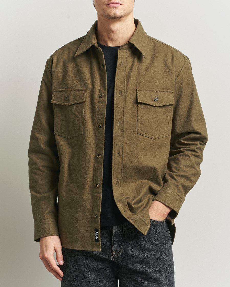 Herren | Hemden | A.P.C. | Brushed Cotton Overshirt Khaki