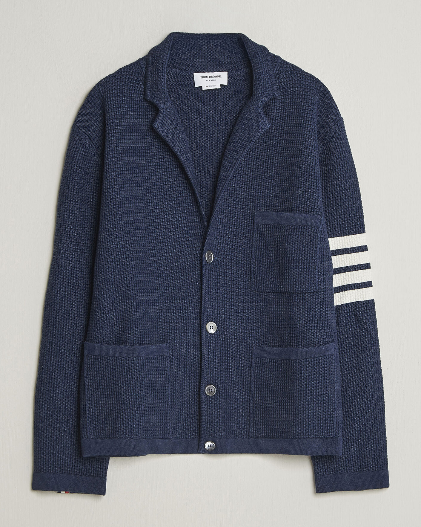 Herren | Pullover | Thom Browne | Textured 4 Bar Cardigan Jacket Navy