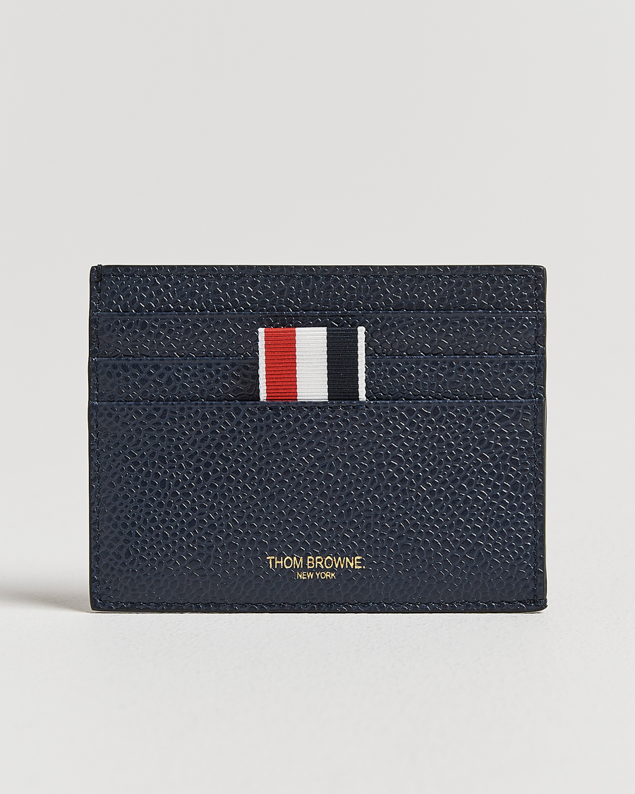 Herren | Geldbörsen | Thom Browne | Pebble Grain Leather Cardholder Navy