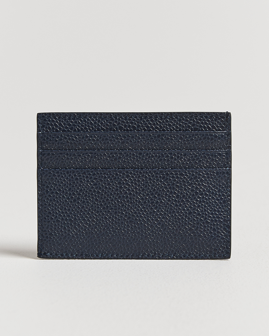 Herren | Geldbörsen | Thom Browne | Pebble Grain Leather Cardholder Navy