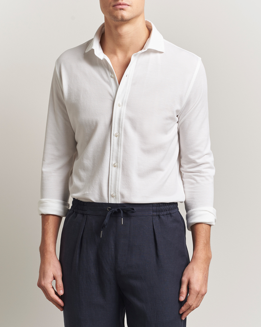 Herren | Hemden | Ralph Lauren Purple Label | Washed Cotton Pique Shirt White