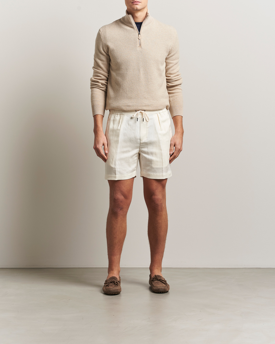 Herren | Pullover | Ralph Lauren Purple Label | Cashmere Birdseye Half Zip Beige