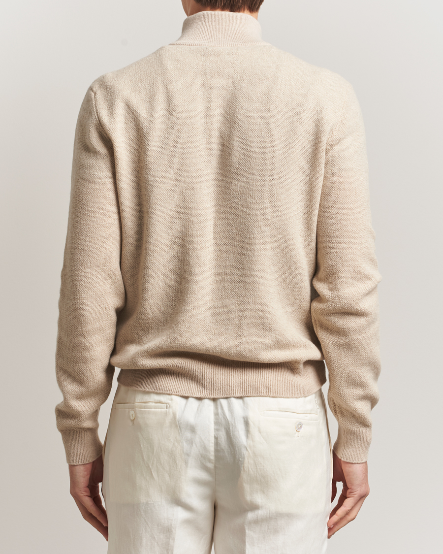 Herren | Pullover | Ralph Lauren Purple Label | Cashmere Birdseye Half Zip Beige