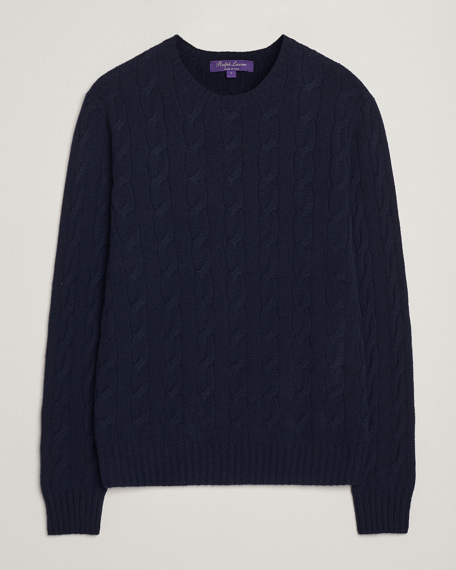 Herren | Pullover | Ralph Lauren Purple Label | Cashmere Cable Sweater Chairman Navy