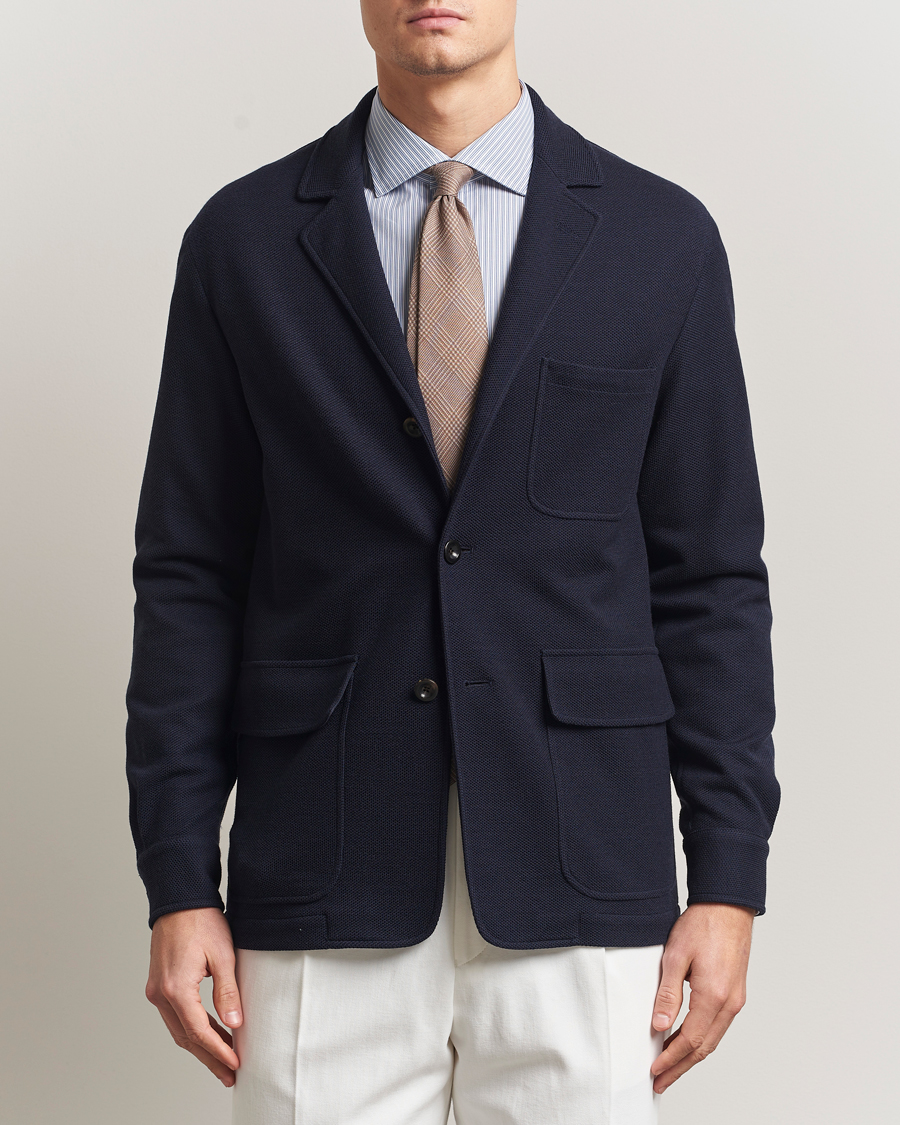 Herren | Sakkos | Ralph Lauren Purple Label | Wool/Cotton Jacket Chairman Navy