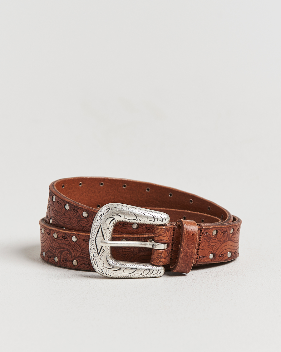 Herren | Gürtel | Anderson's | Stud Western 2,5cm Belt Brown