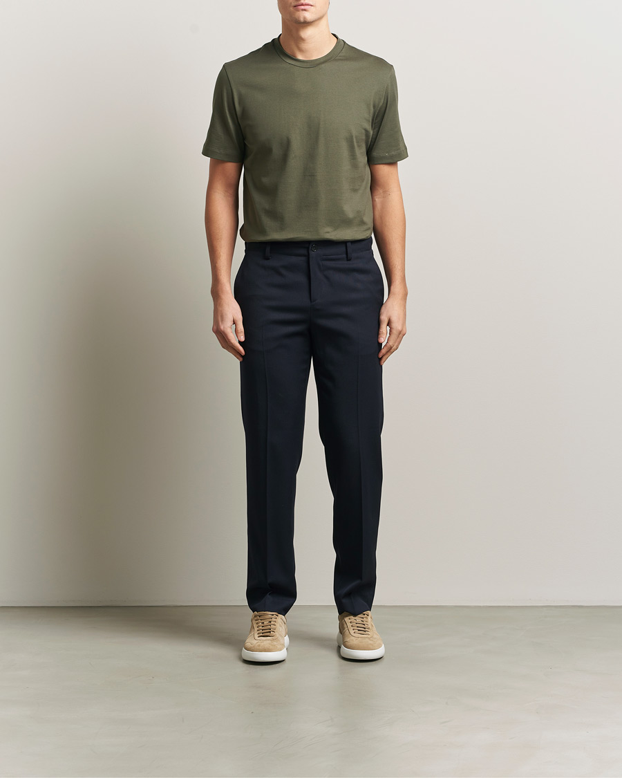 Herren | T-Shirts | Brioni | Short Sleeve Cotton T-Shirt Military