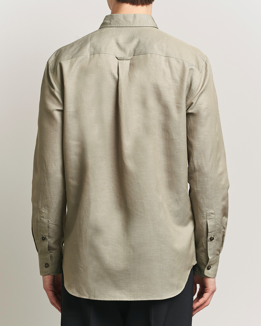 Herren | Hemden | Brioni | Cotton/Linen Overshirt Olive
