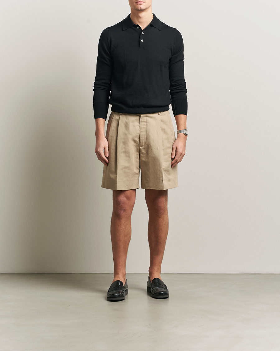 Herren | Shorts | Brioni | Cotton/Linen Drawstring Shorts Beige