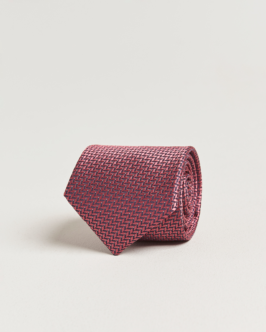 Herren | Krawatten | Brioni | Jacquard Herringbone Silk Tie Rosa
