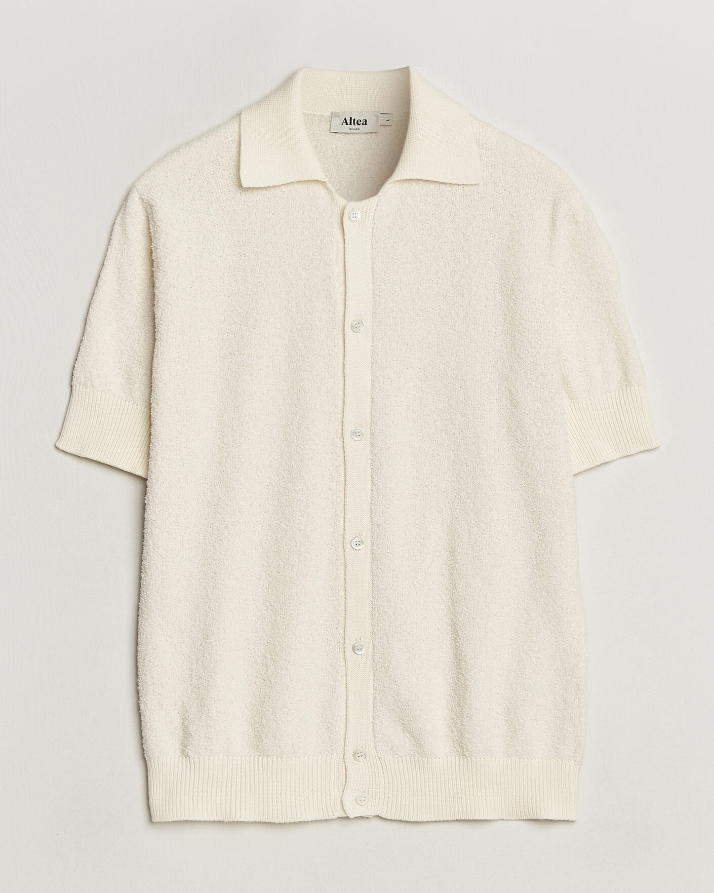 Herren | Hemden | Altea | Soft Boucle Resort Shirt Off White