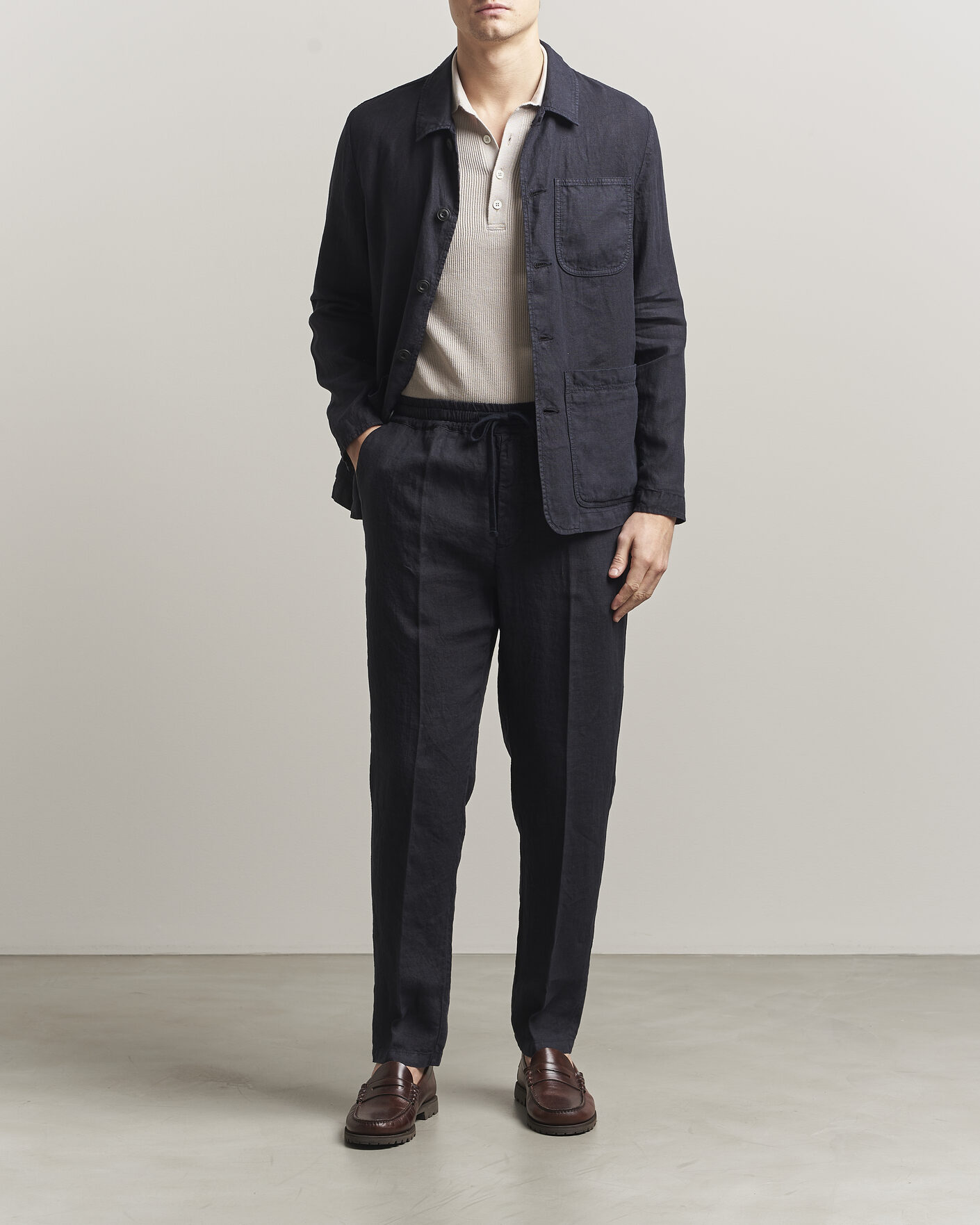 Herren | Jacken | Altea | Linen Chore Jacket Navy