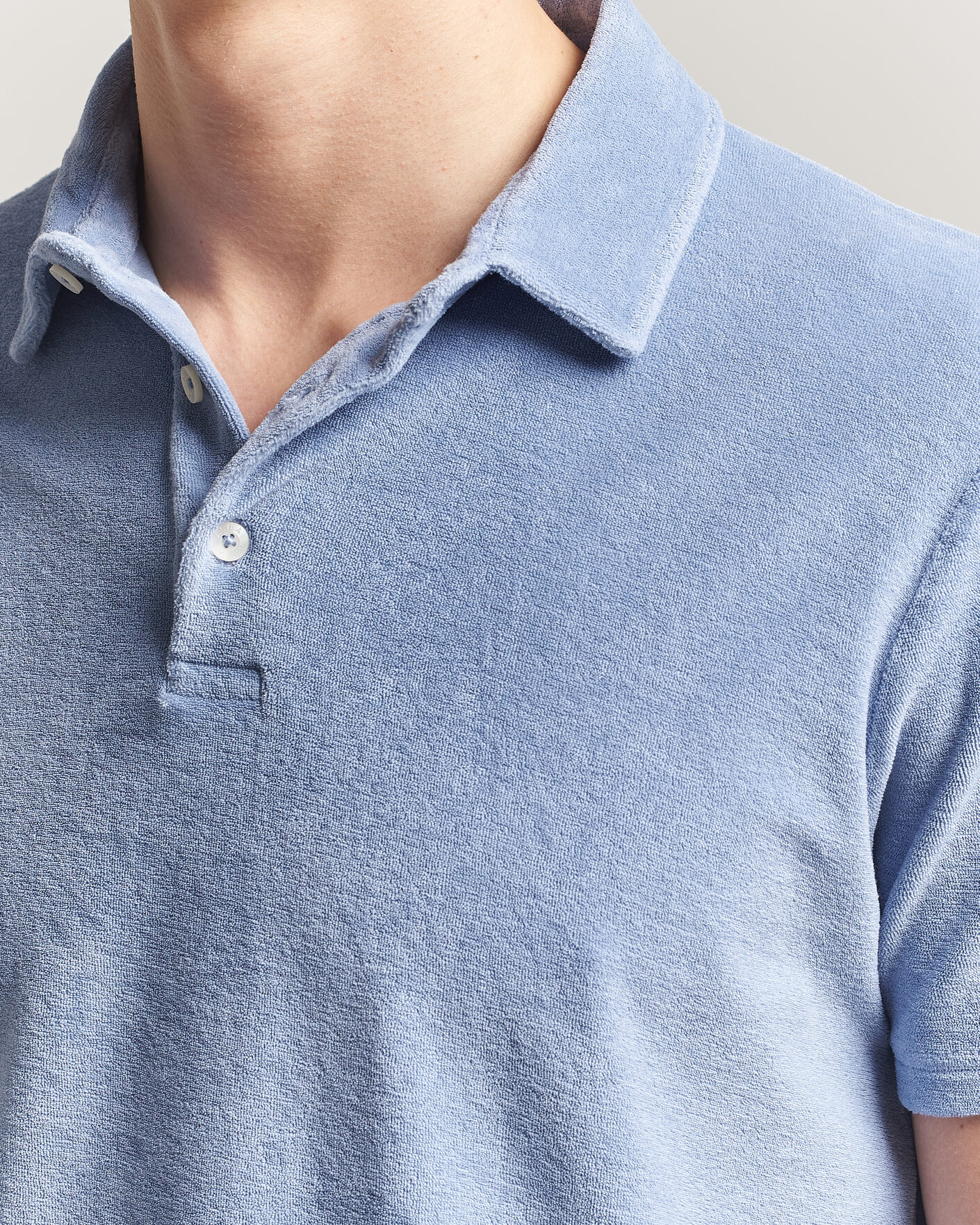 Herren | Poloshirts | Altea | Terry Cotton Polo Light Blue