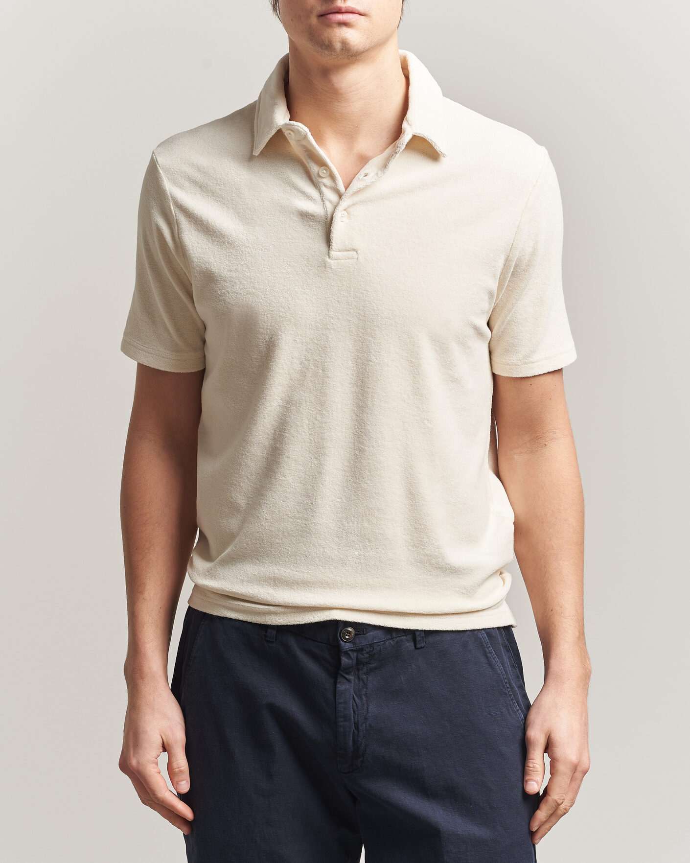 Herren | Poloshirts | Altea | Terry Cotton Polo Off White