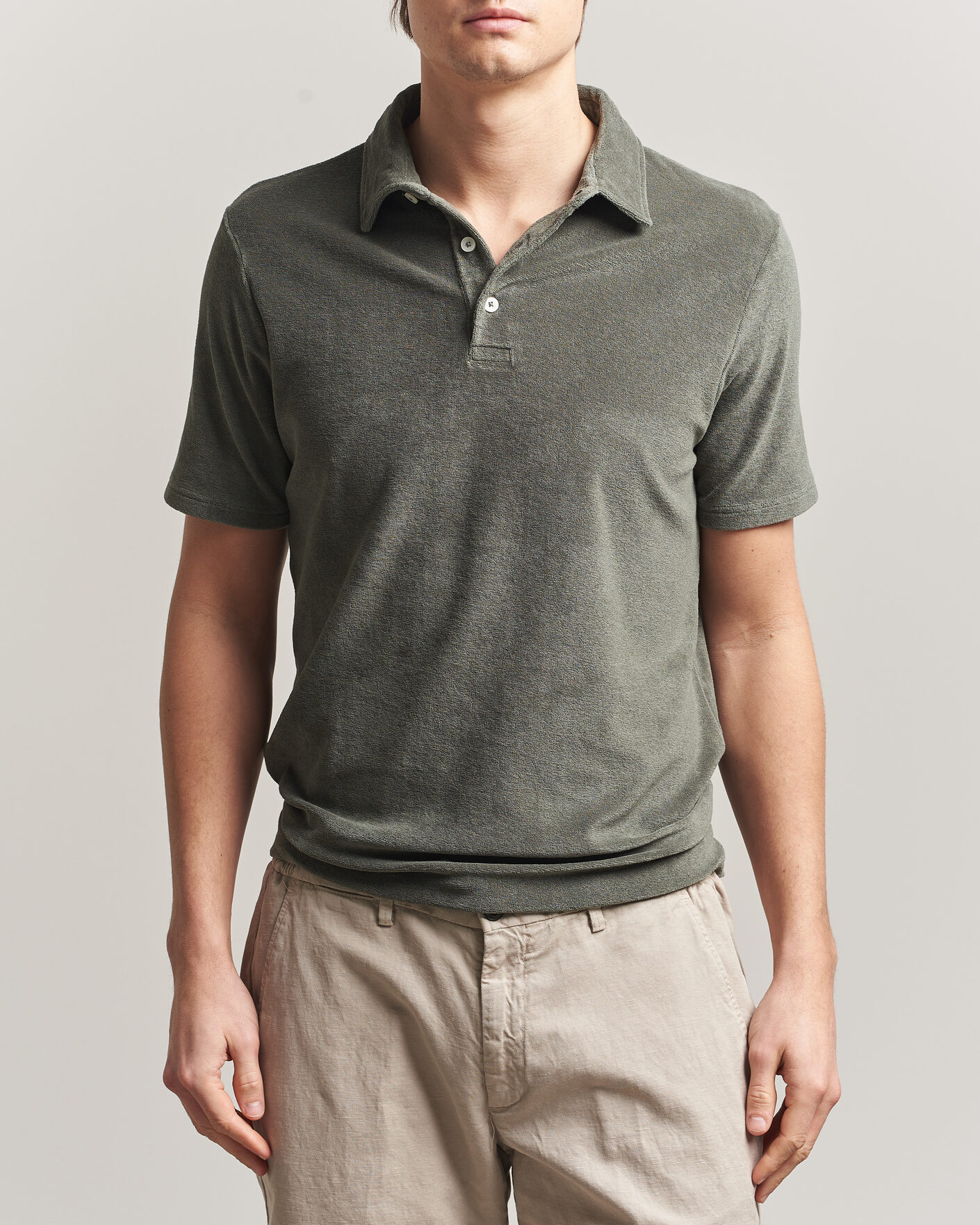 Herren | Poloshirts | Altea | Terry Cotton Polo Olive