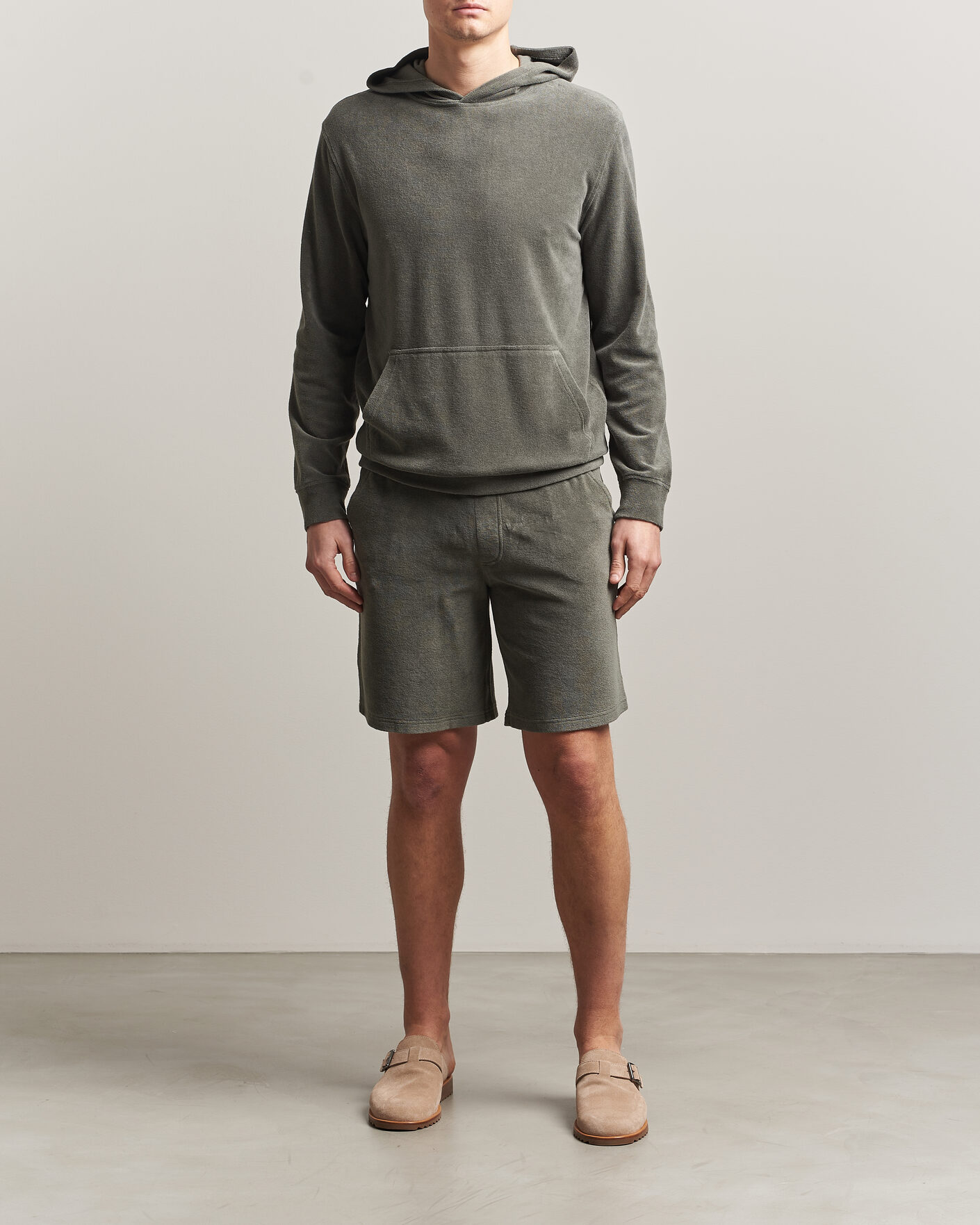 Herren | Shorts | Altea | Terry Drawstring Shorts Olive