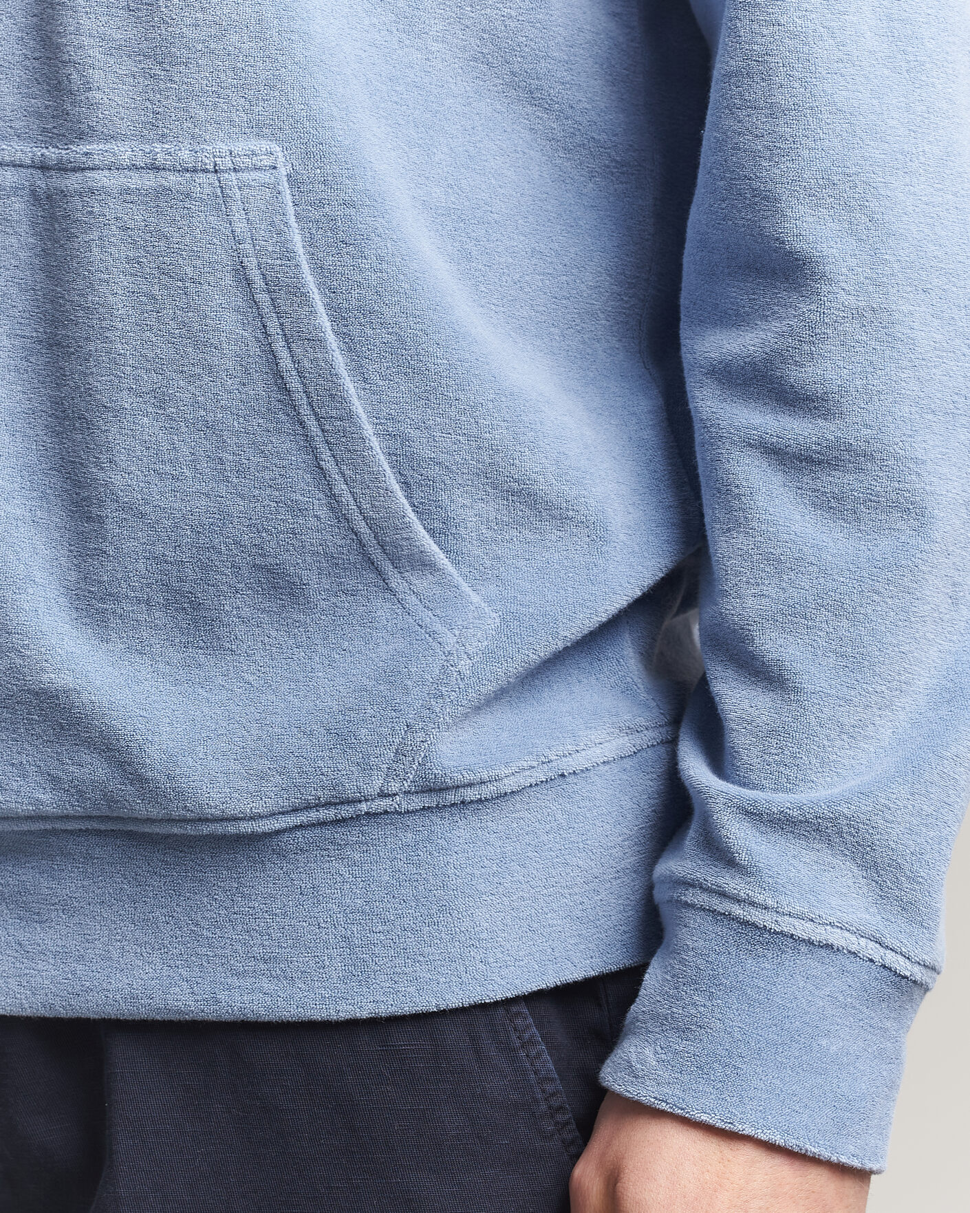 Herren | Pullover | Altea | Terry Cotton Hoodie Light Blue